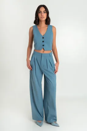 Pantalón de fit wide leg con pinzas