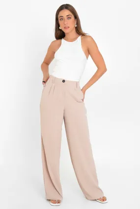 Pantalón fluido fit wide leg con pinzas