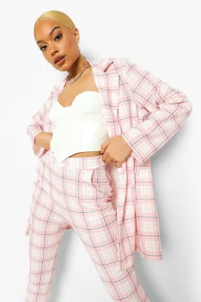 Pastel Check Button Front Blazer