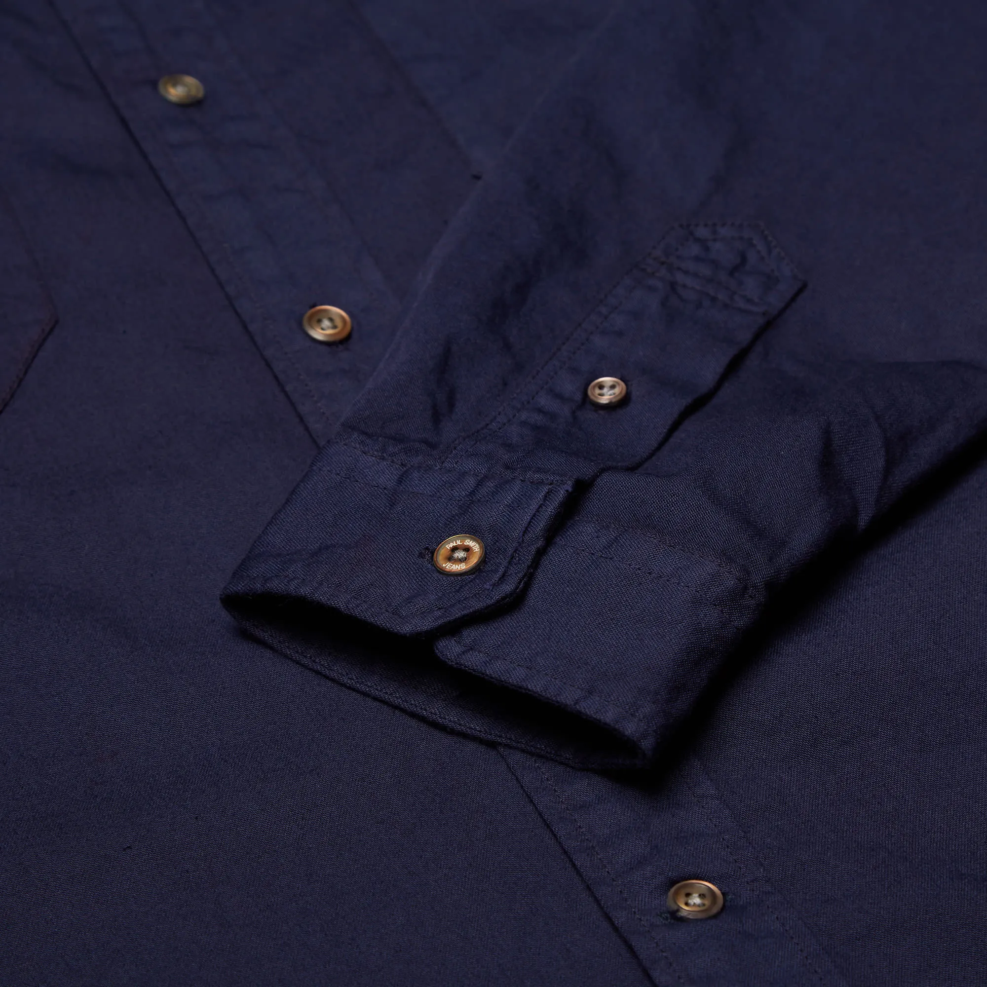 Paul Smith Button Down Garment Dyed Heavy Twill ShirtIndigo