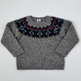 Petit Bateau Grey Intarsia Jumper: 18 Months