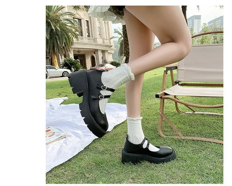 Platform Block Heel Mary Jane Shoes BH3