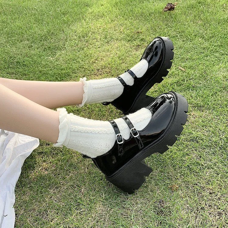 Platform Block Heel Mary Jane Shoes BH3