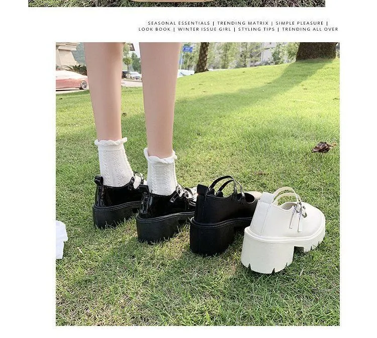 Platform Block Heel Mary Jane Shoes BH3