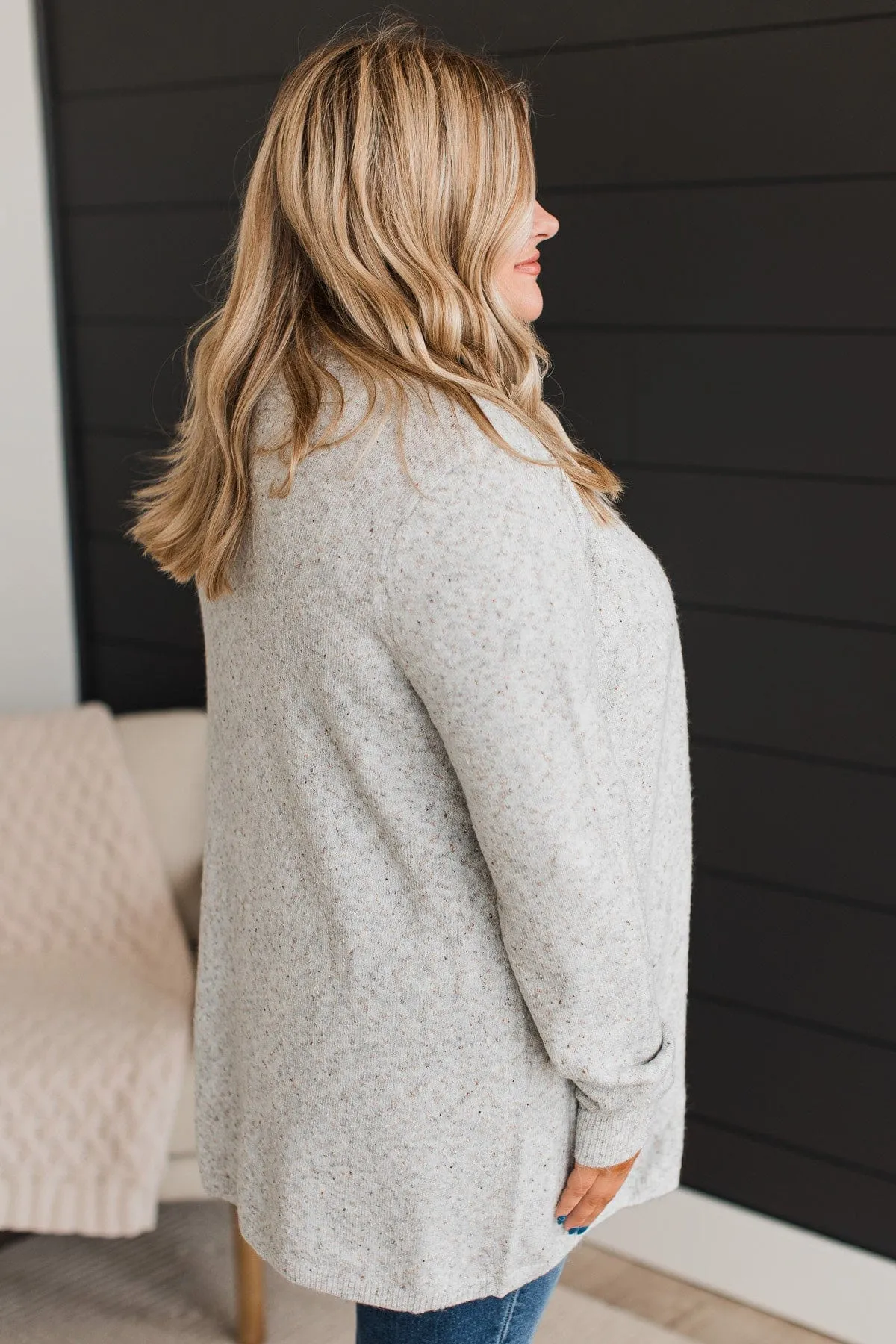 Props To You Sprinkle Knit Cardigan- Heather Grey