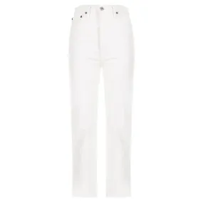 RE/DONE 70's Stove Pipe Denim Jeans in Vintage White