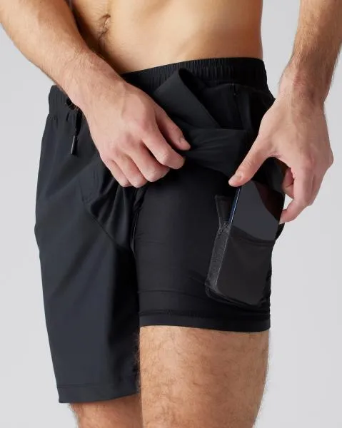 RHONE 7 PURSUIT SHORT LINED, BLACK