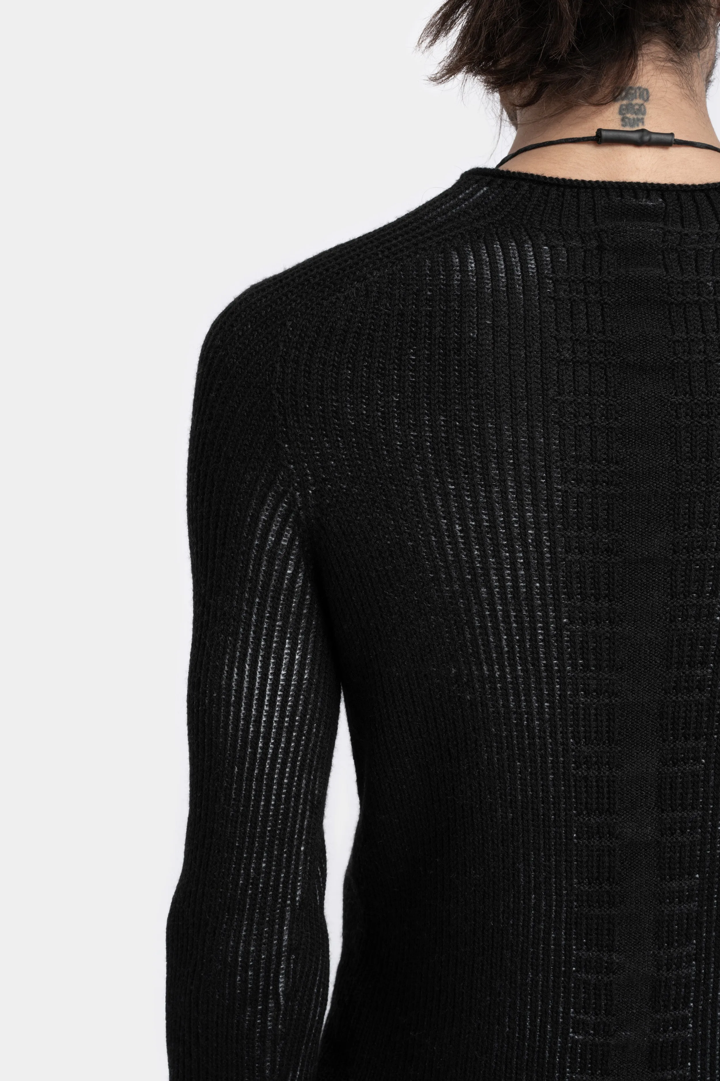 Ribbed wool knit sweater