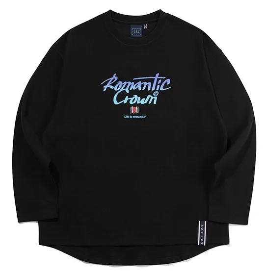 ROMANTIC CROWN  |Pullovers Unisex Street Style U-Neck Long Sleeves Cotton