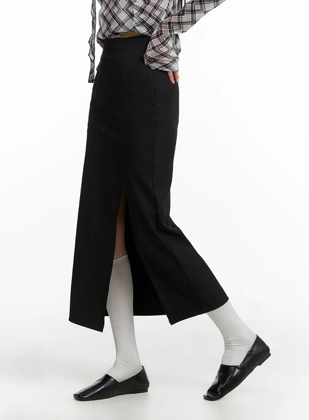 Side Slit Maxi Skirt IF402