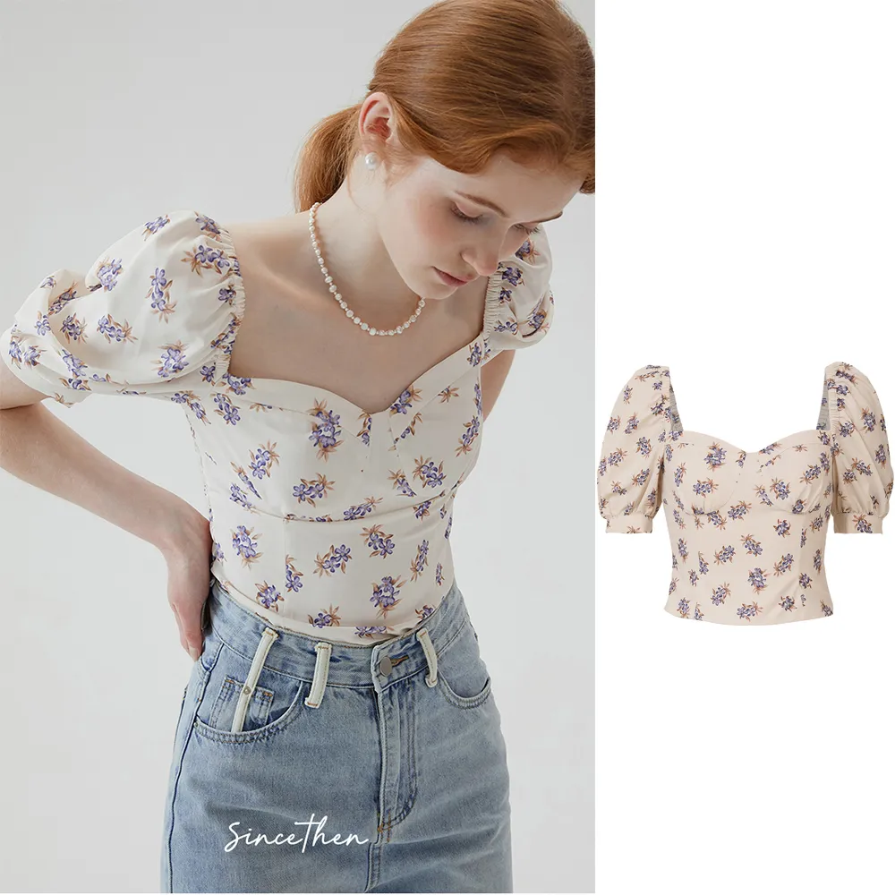 Since Then  |Flower Patterns Casual Style Long Sleeves Party Style