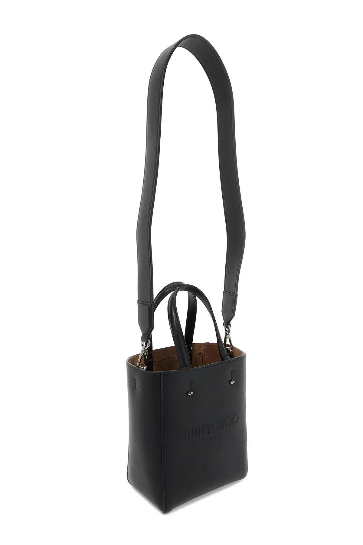 smooth leather lenny n/s tote bag. LENNY N S S M KHV BLACK GUNMETAL