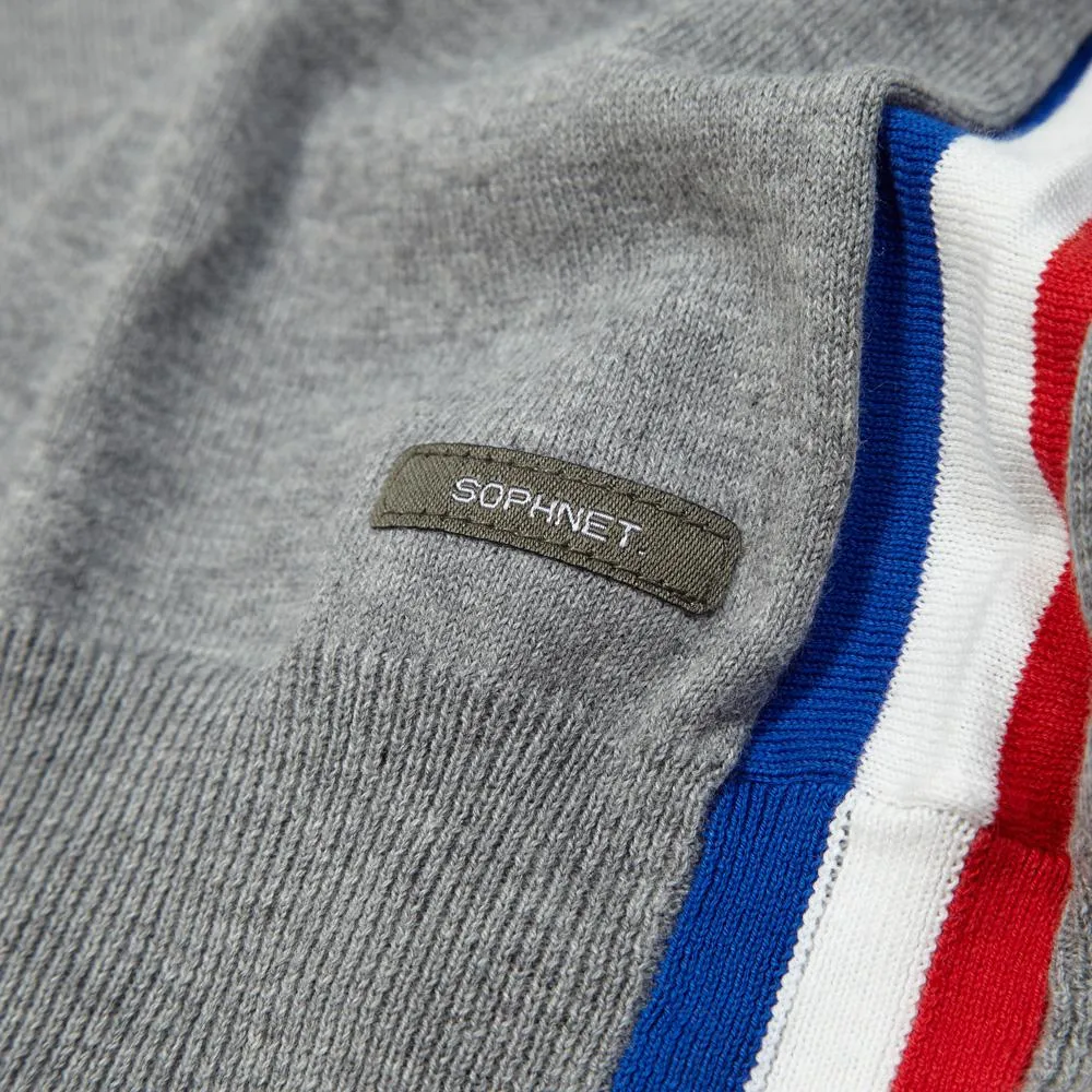 SOPHNET. Colour Lined Crew Neck KnitGrey