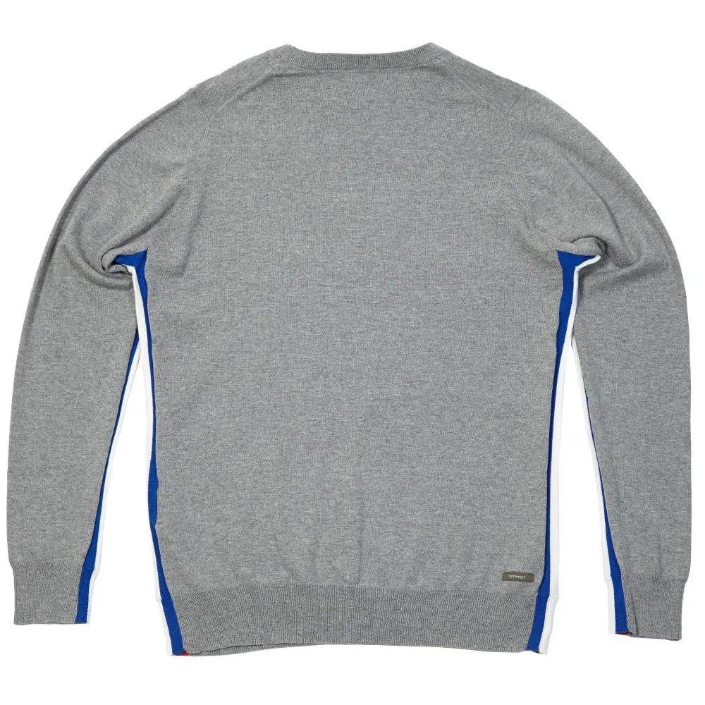 SOPHNET. Colour Lined Crew Neck KnitGrey