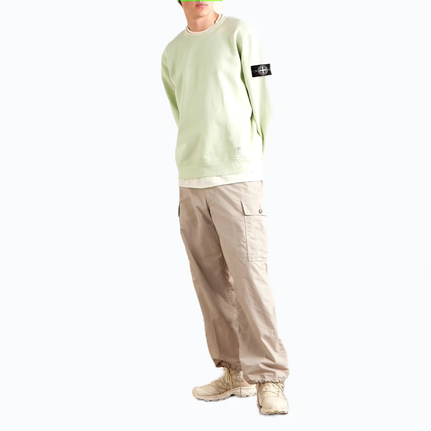 STONE ISLAND  |Sweat Long Sleeves Plain Cotton Logo Sweatshirts