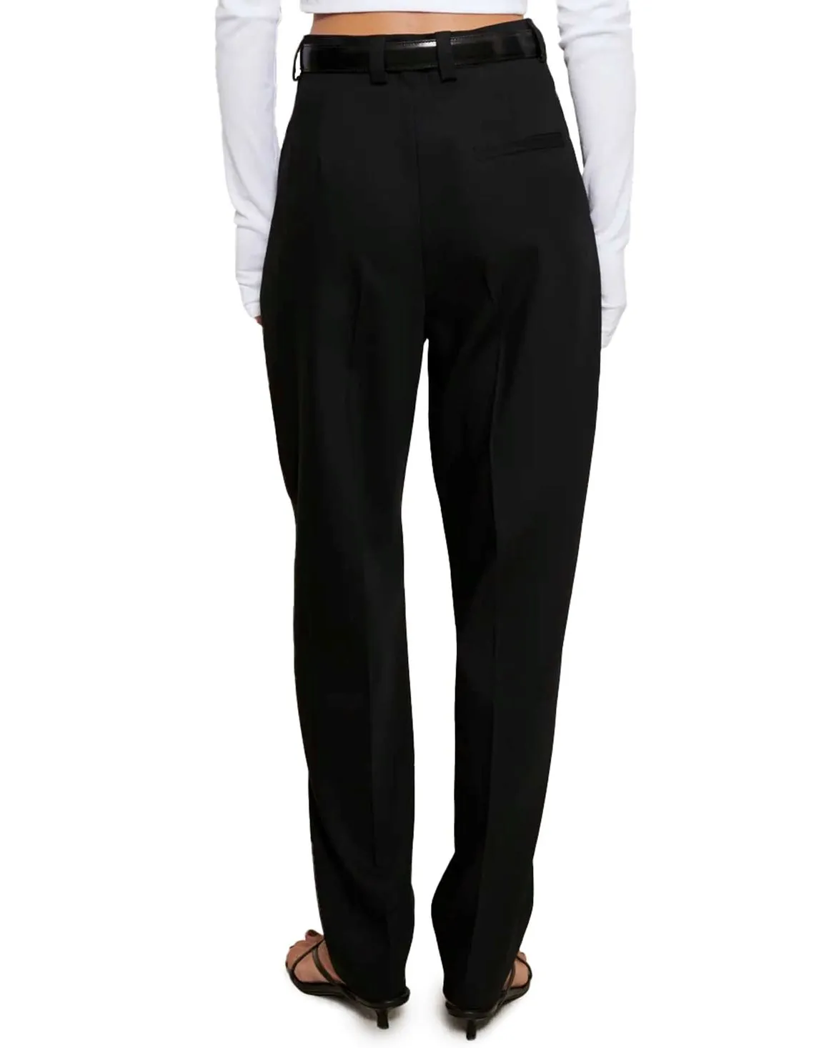 Teurn Studios High-Waisted Tapered Trousers Black