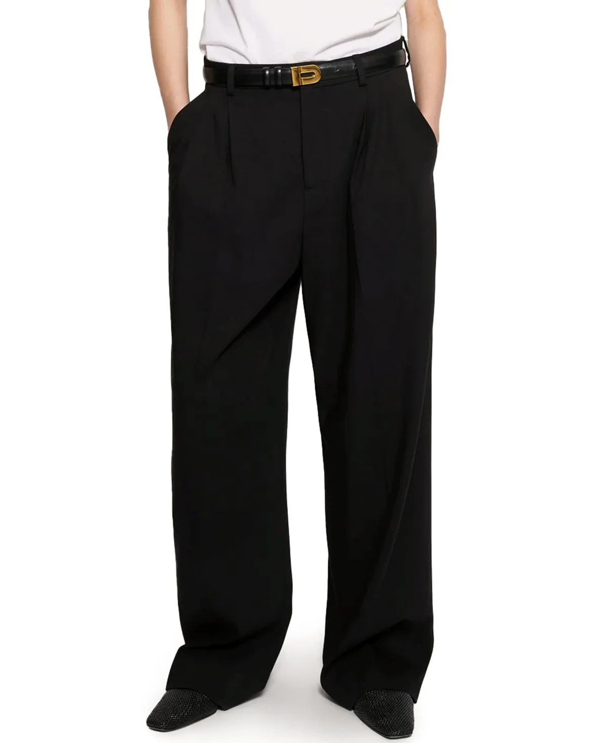 Teurn Studios Relaxed-Fit Pleated Trousers Black