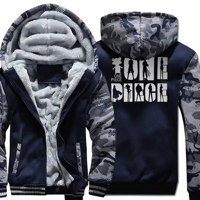 Thick Camouflage One Piece Fleece Hoodie