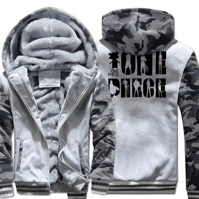 Thick Camouflage One Piece Fleece Hoodie