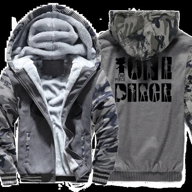 Thick Camouflage One Piece Fleece Hoodie