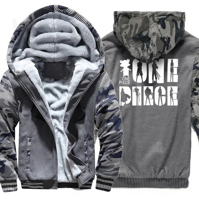 Thick Camouflage One Piece Fleece Hoodie