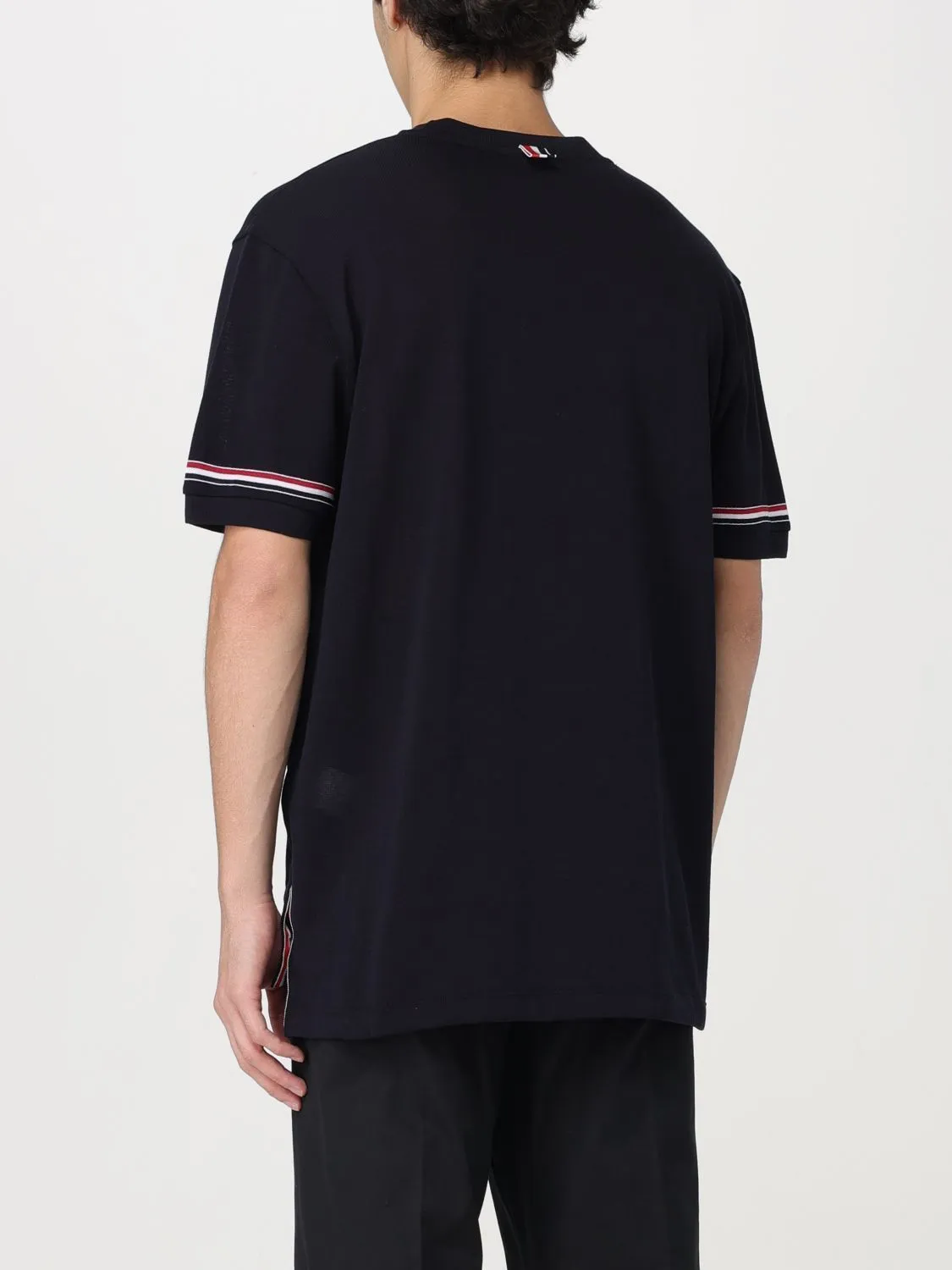 THOM BROWNE  |Crew Neck Pullovers Stripes Street Style Plain Cotton