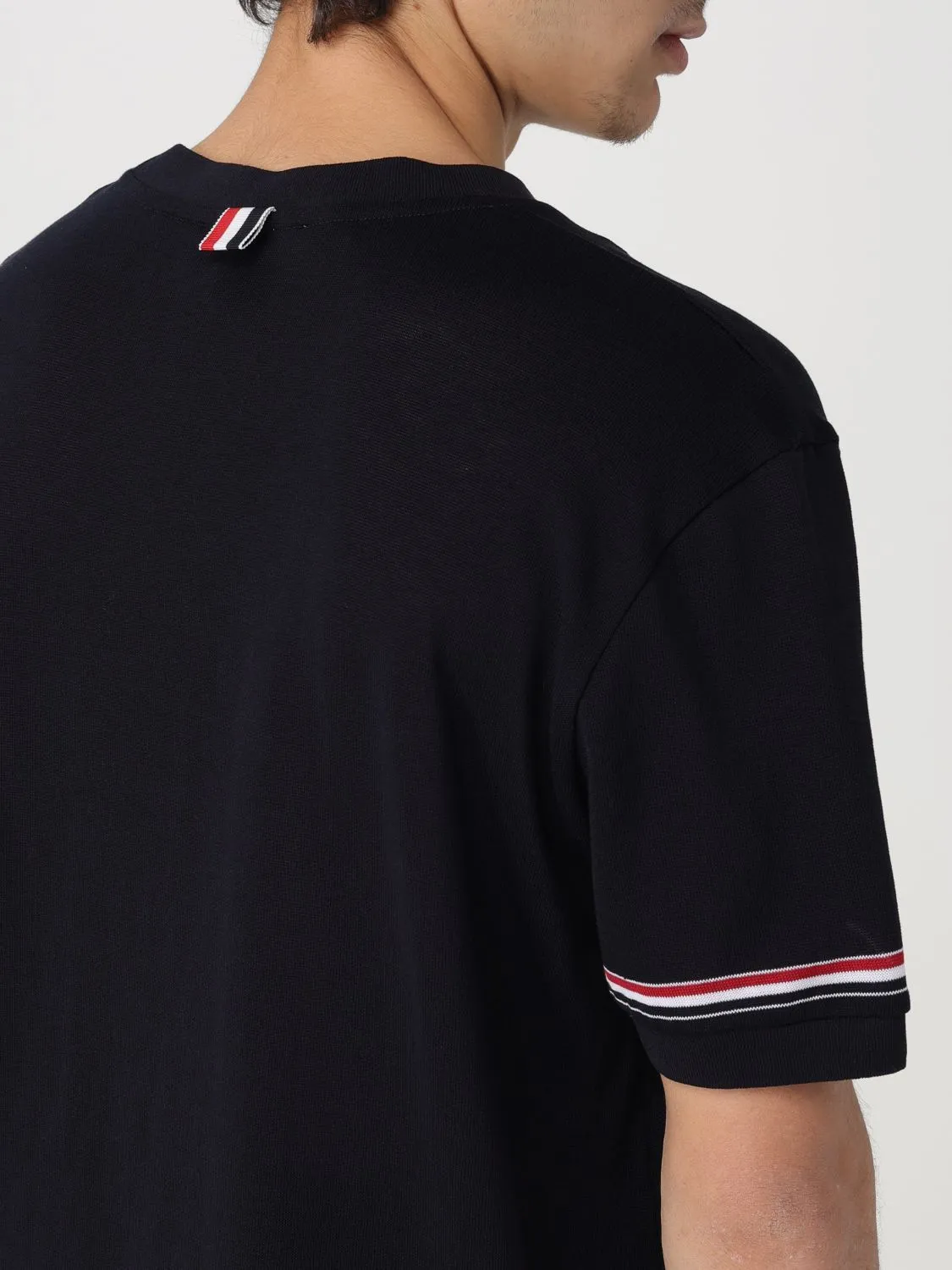 THOM BROWNE  |Crew Neck Pullovers Stripes Street Style Plain Cotton