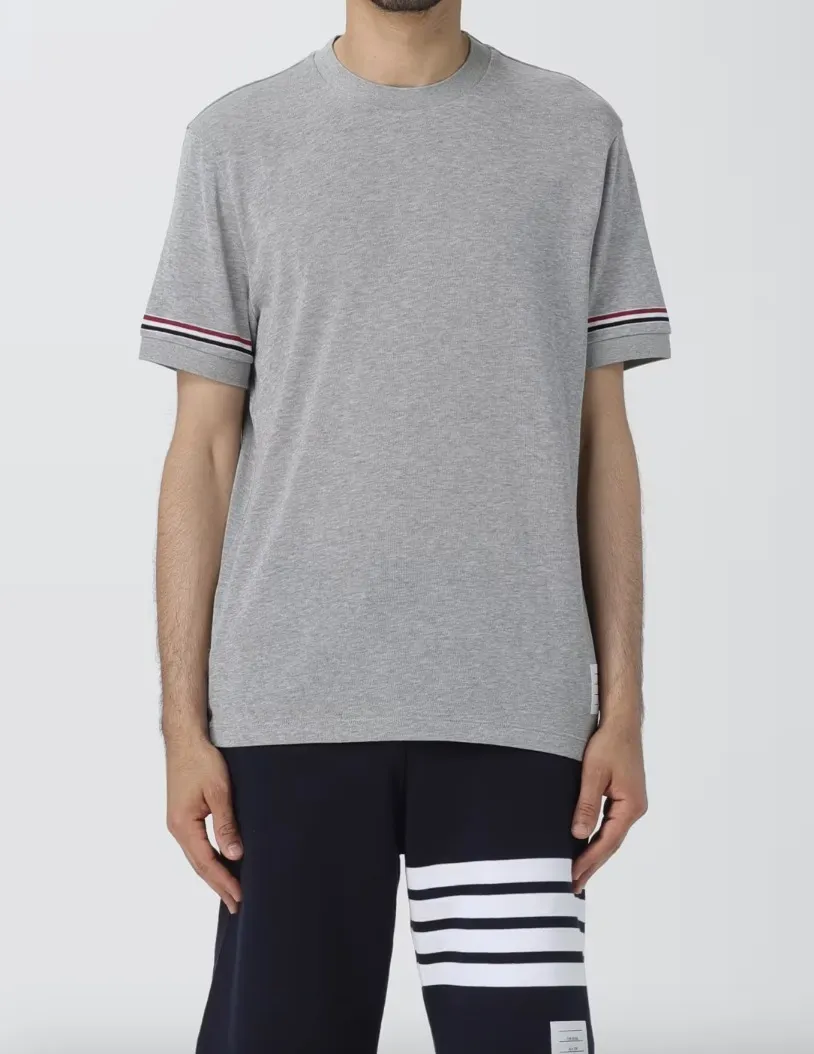 THOM BROWNE  |Crew Neck Pullovers Stripes Street Style Plain Cotton