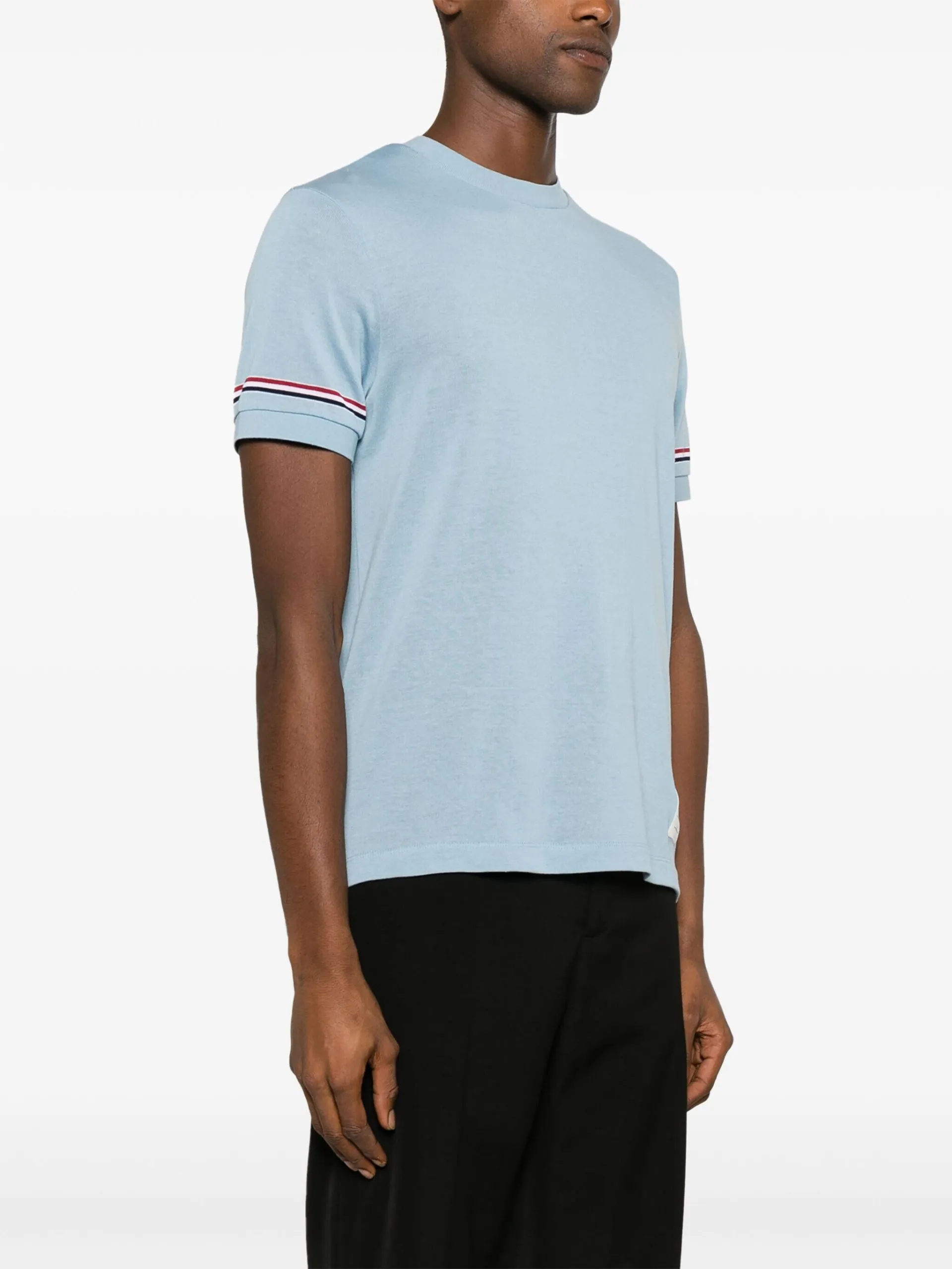 THOM BROWNE  |Crew Neck Pullovers Stripes Street Style Plain Cotton