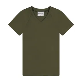 V NECK TEE-Hunter