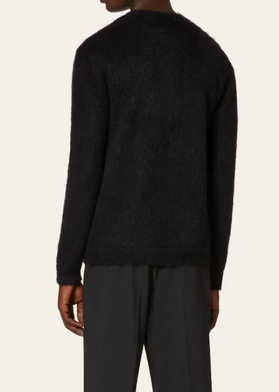 VALENTINO  |Crew Neck Pullovers Wool Nylon Blended Fabrics Street Style