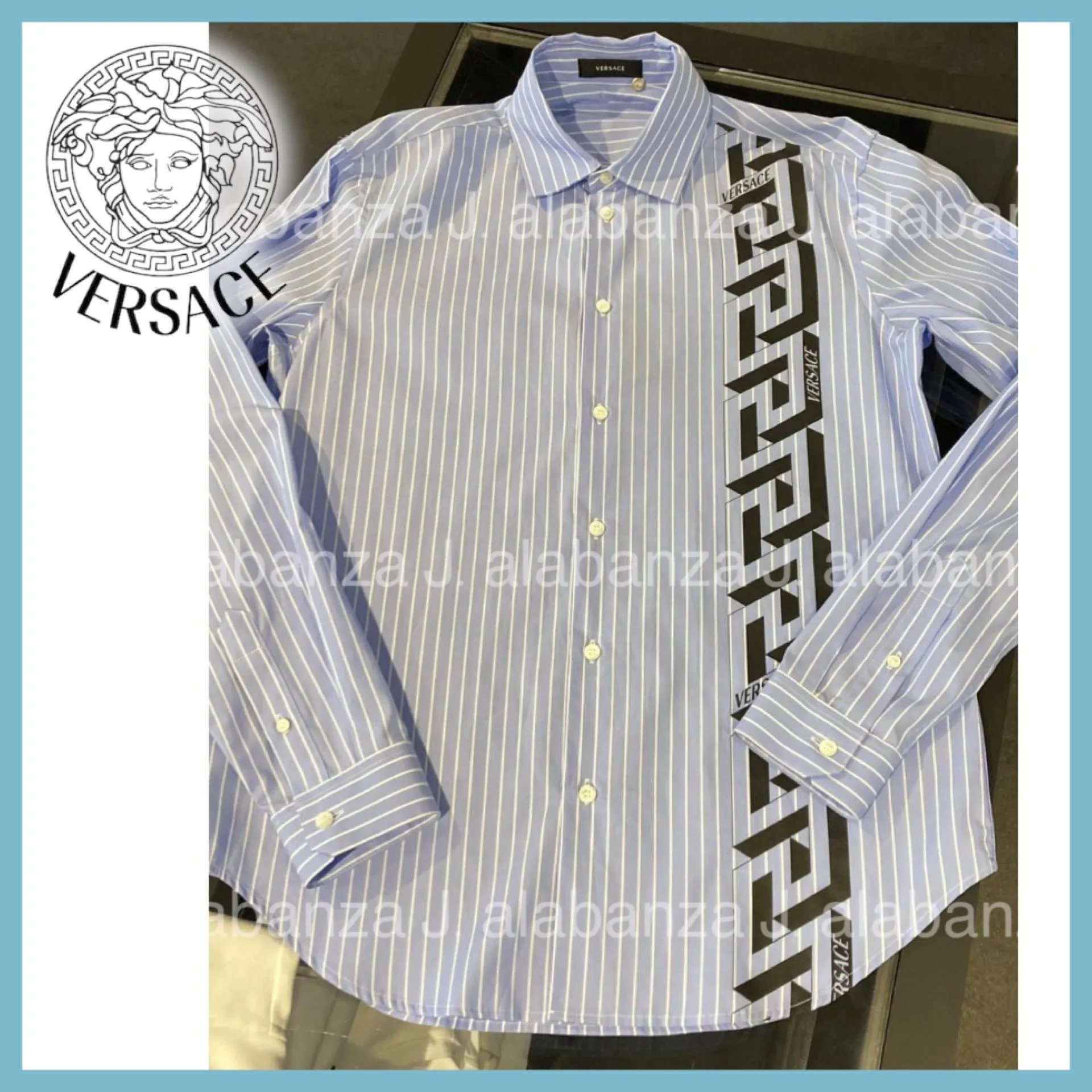 VERSACE  |Stripes Long Sleeves Logo Luxury Shirts