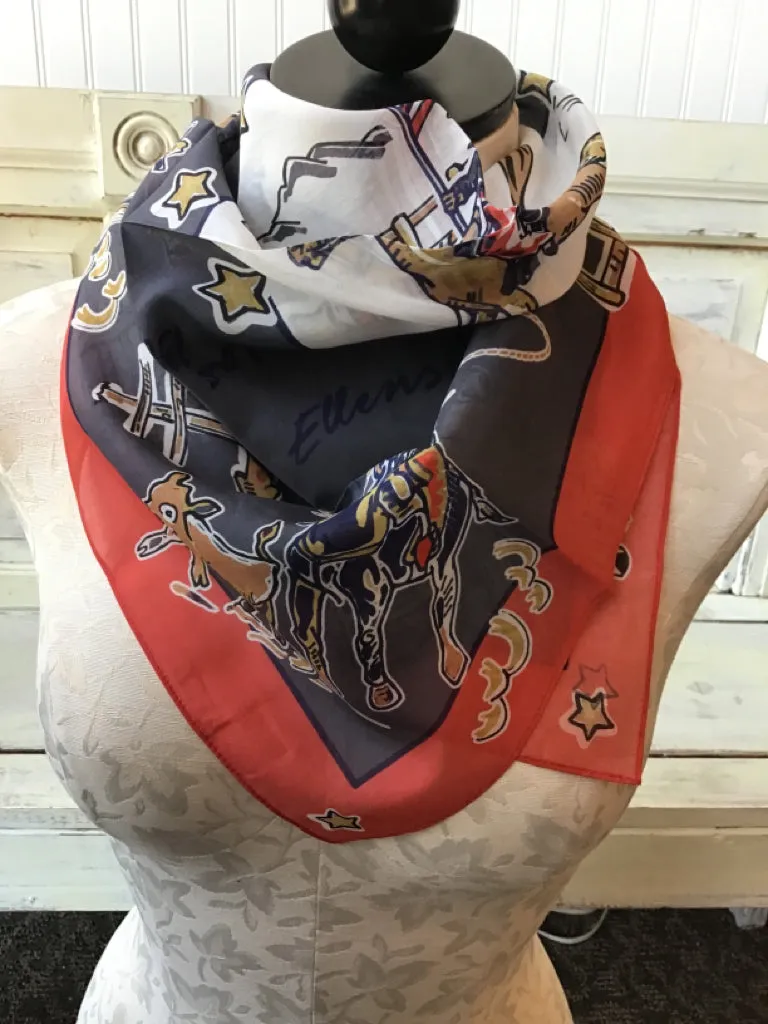 Vintage Rodeo Days Silk Blend Wild Rag - XOXO Artwear