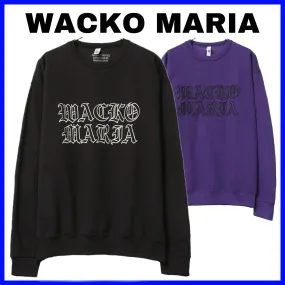 WACKO MARIA  |Crew Neck Pullovers Street Style Long Sleeves Plain Cotton