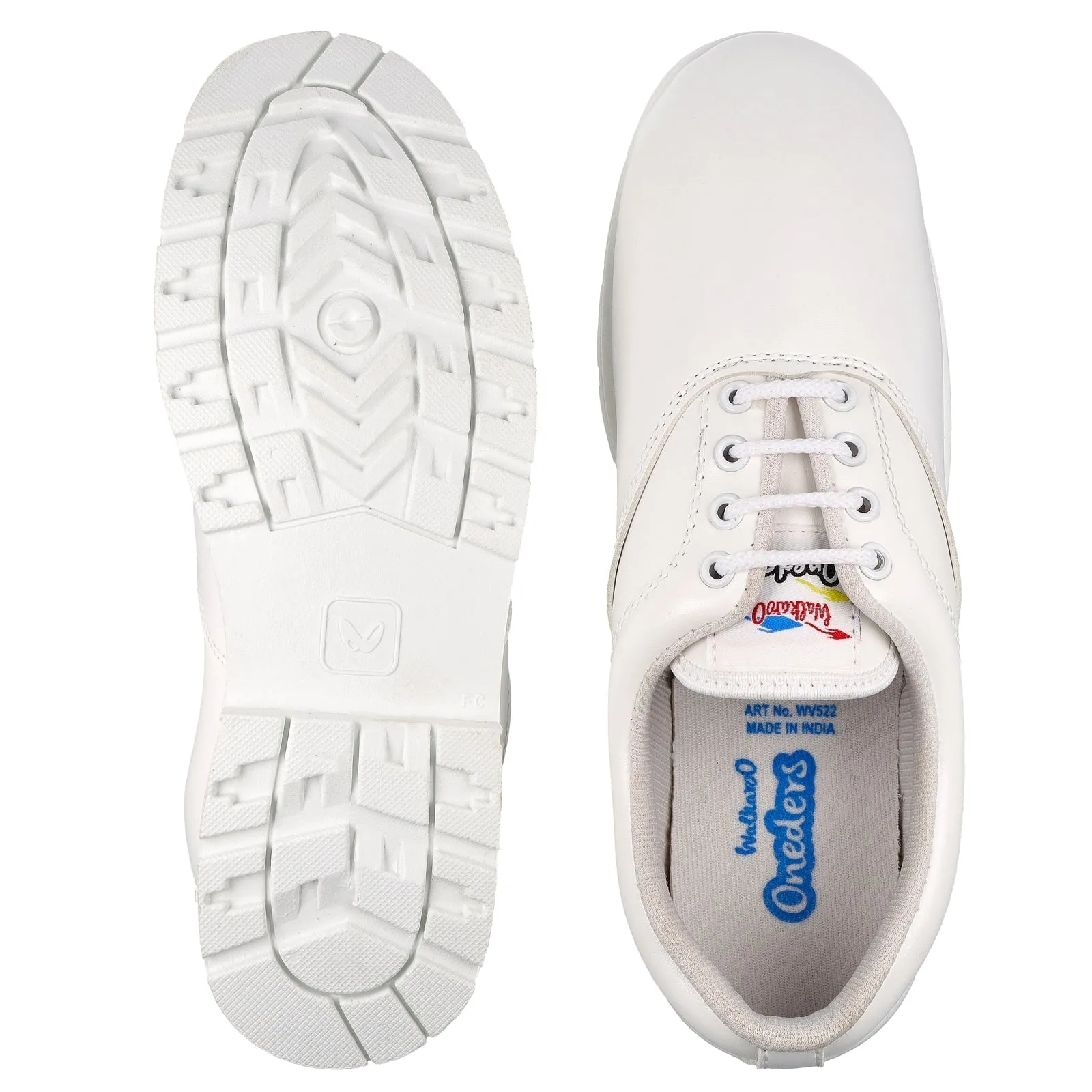 Walkaroo Senior boys School Shoes - WV522 White