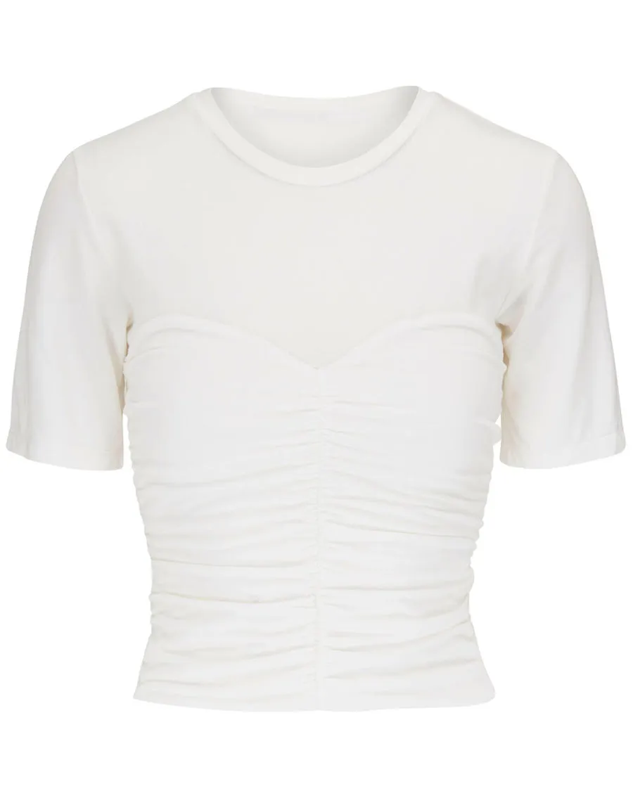 White Tansy Stretch Jersey Top