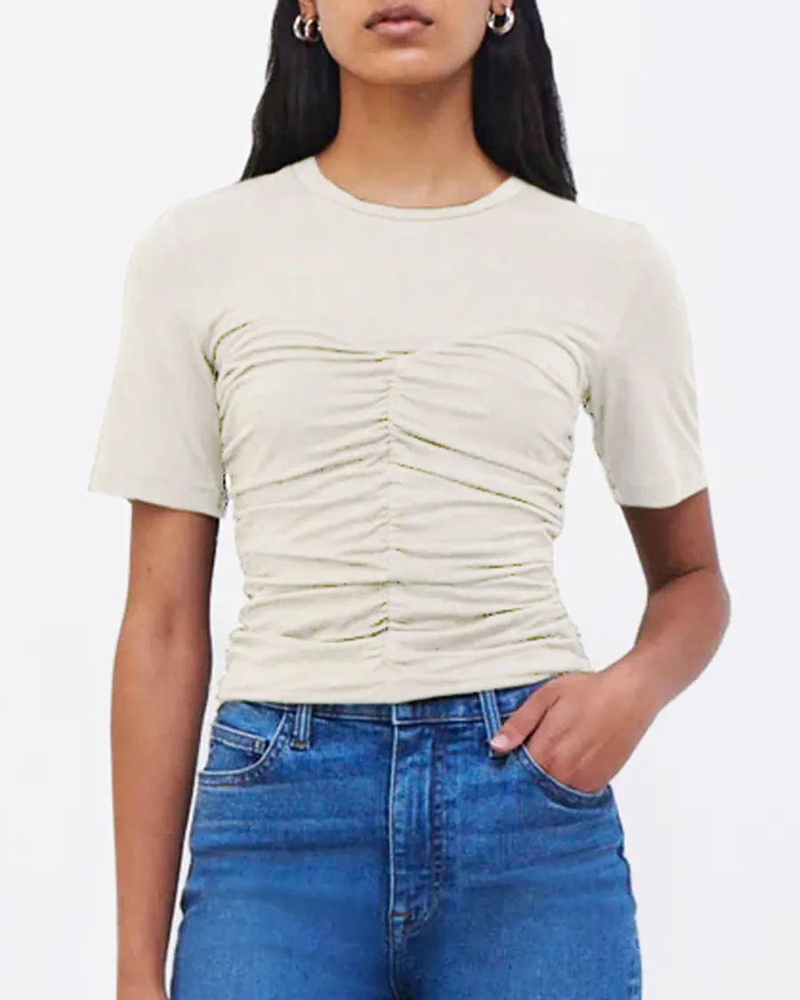 White Tansy Stretch Jersey Top