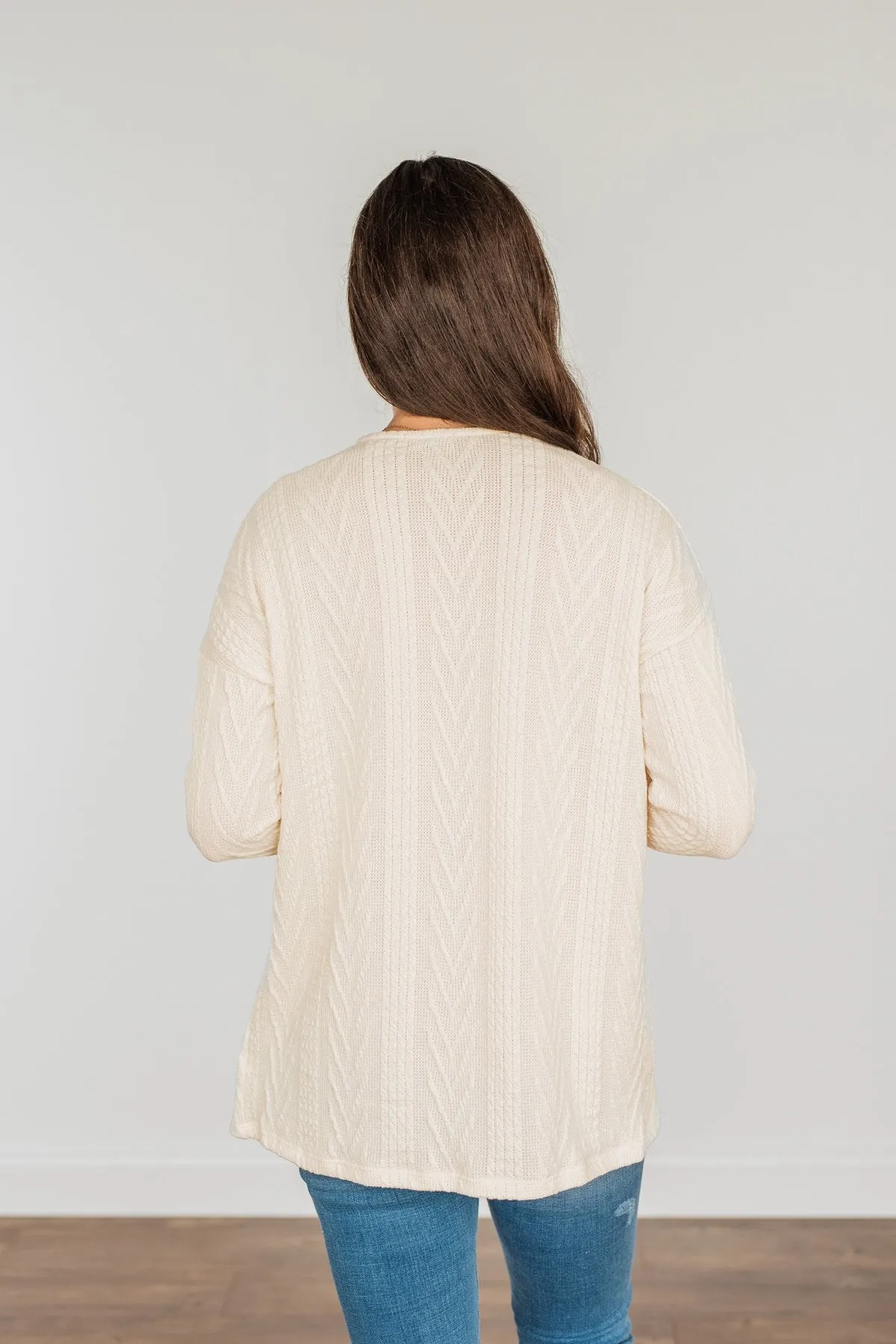 Wish You Were Here Knit Cardigan- Ivory