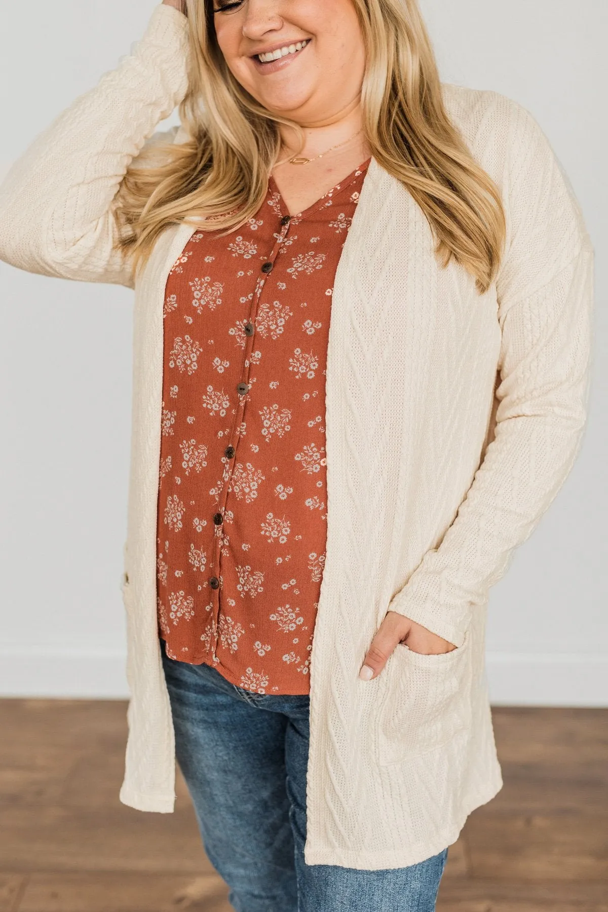 Wish You Were Here Knit Cardigan- Ivory