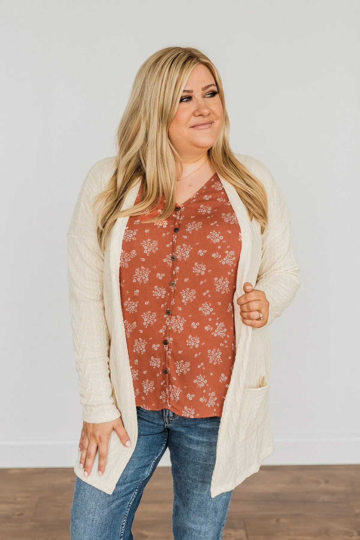 Wish You Were Here Knit Cardigan- Ivory