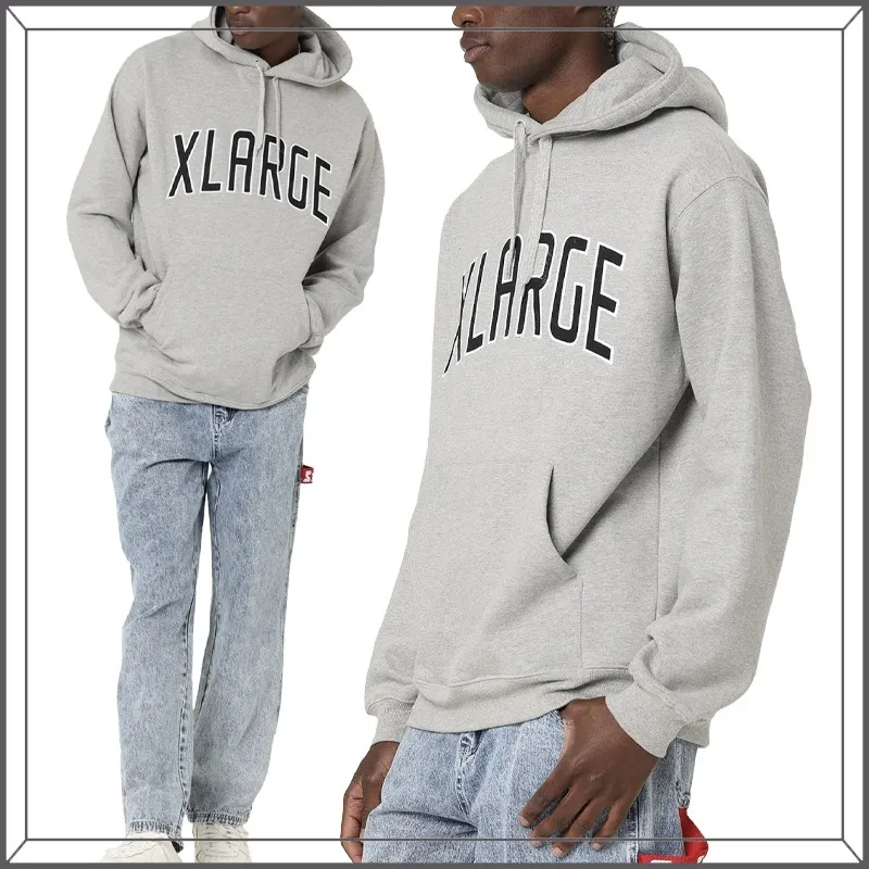 X-Large  |Pullovers Blended Fabrics Street Style Long Sleeves Plain