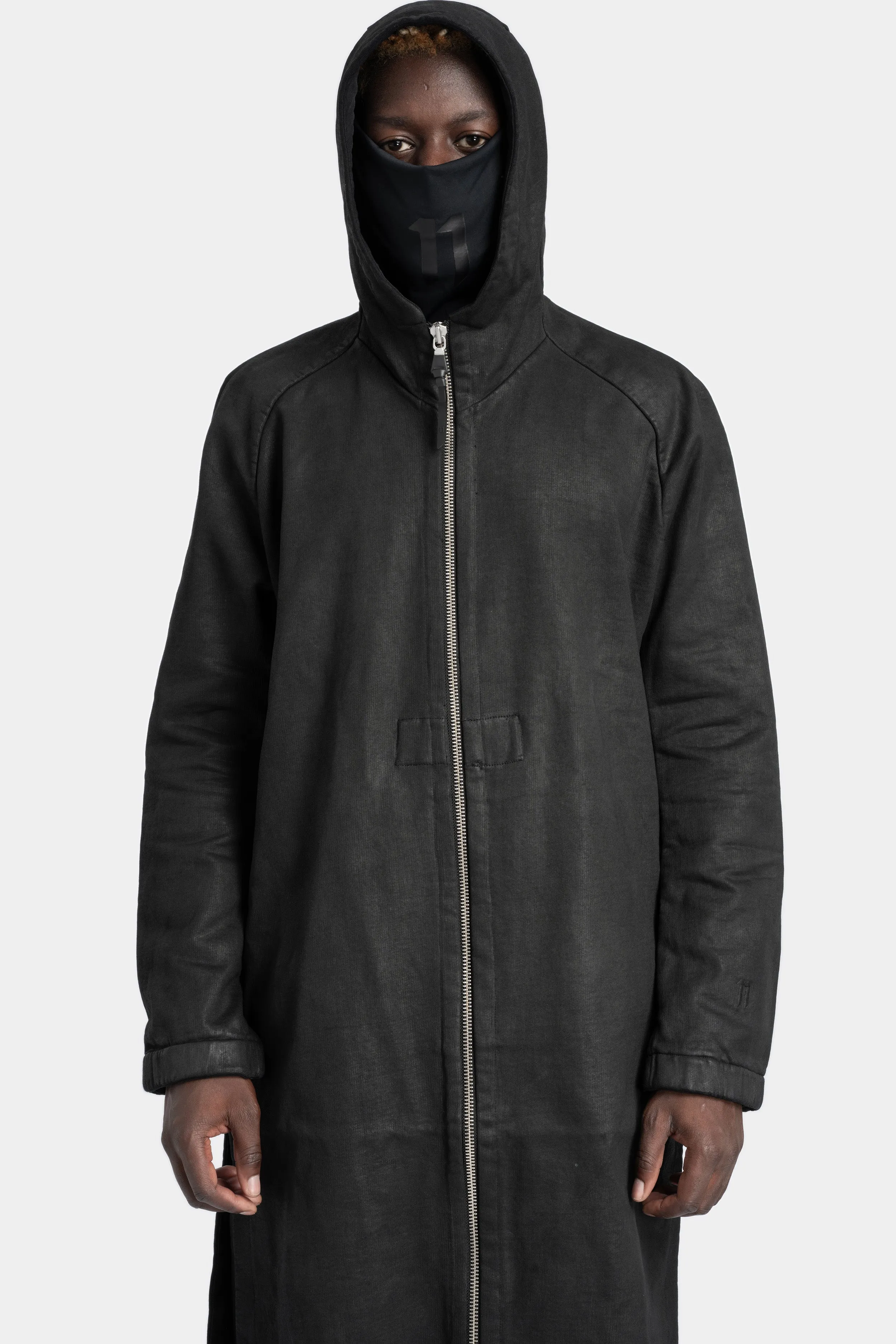 Z4 - Long hooded zip up sweater, Coated